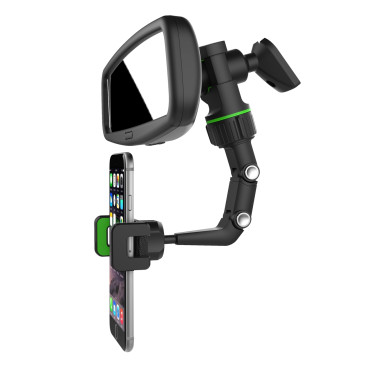 Smartphone della maniglia della macchina montata per specchio posteriore nero e verde