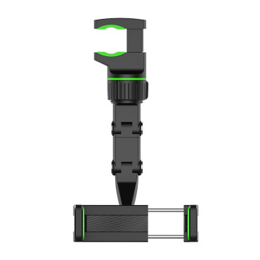 Máquina manija smartphone montada para espejo trasero negro y verde