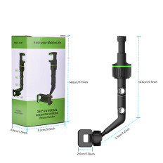 Máquina manija smartphone montada para espejo trasero negro y verde