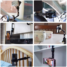 Machine handle Smartphone Mounted for black and green rear mirror