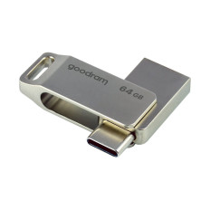 Pendrive 64 GB zwei USB 3.2 + USB-C otg od3 silber
