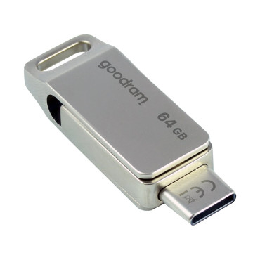 PENDRIVE 64GB Två USB 3.2 + USB-C OTG OD3 Silver