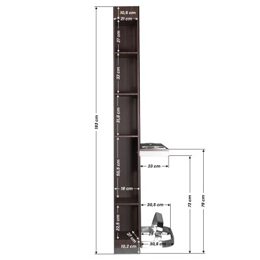 Gabbiano kappersconsole b058 venge — zijaanzicht