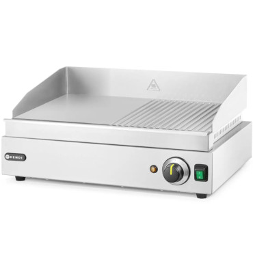 Plaque de cuisson grill Profi Line lisse-structurée pour un usage continu 2400W - Hendi 203156