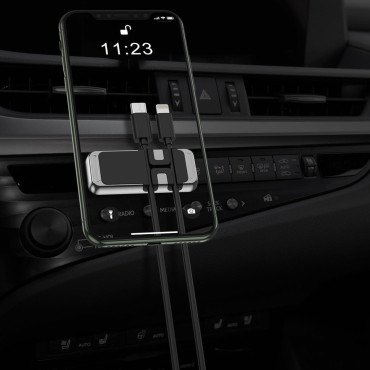 Alça de telefone auto-adesivo magnético com organizador de cabos pretos