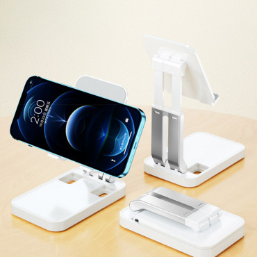 Folding Stativ for Tablet Telefon opp til 12,9 'Hvit