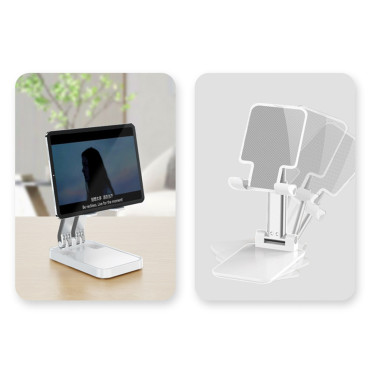 Folding Stativ for Tablet Telefon opp til 12,9 'Hvit