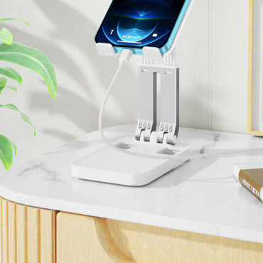 Folding Stativ for Tablet Telefon opp til 12,9 'Hvit