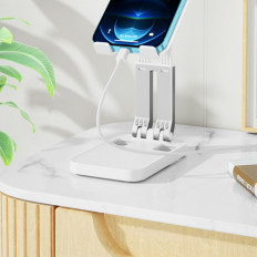 Folding Stativ for Tablet Telefon opp til 12,9 'Hvit