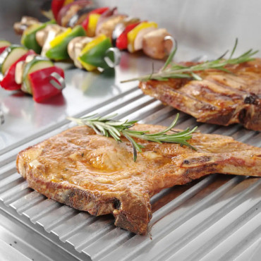 Plaque de cuisson grill Profi Line lisse-structurée pour un usage continu 2400W - Hendi 203156