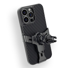 Suporte de carro gravitacional para um telefone quadriculado preto