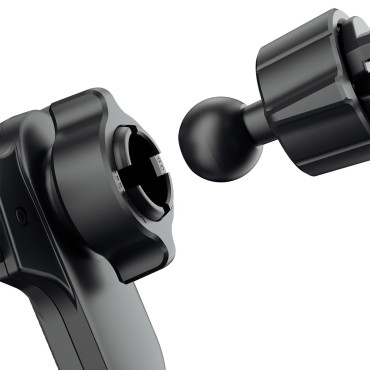 Gravitational Car Holder for en svart rutet telefon