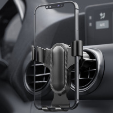 Suporte de carro gravitacional para um telefone quadriculado preto