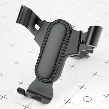 Gravitational Car Holder for en svart rutet telefon