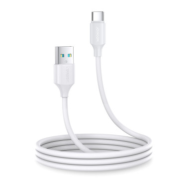 Elastīgs Izturīgs USB - USB-C kabelis uzlādēšanai un datu pārraidei 1m balts