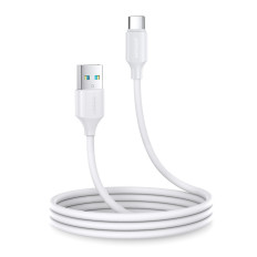 Fleksibelt slidstærkt USB - USB-C-kabel til opladning og dataoverførsel 1m Hvid