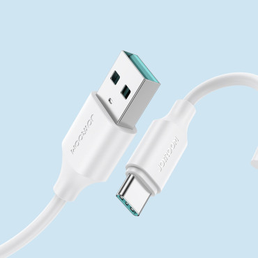 Elastīgs Izturīgs USB - USB-C kabelis uzlādēšanai un datu pārraidei 1m balts