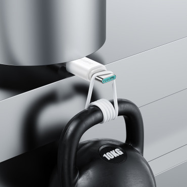 Elastīgs Izturīgs USB - USB-C kabelis uzlādēšanai un datu pārraidei 1m balts