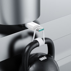 Fleksibelt slidstærkt USB - USB-C-kabel til opladning og dataoverførsel 1m Hvid