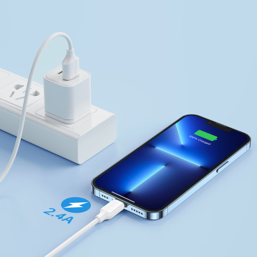 Fleksibilen trpežen USB kabel - iPhone za nakladanje in prenos podatkov 1m bela