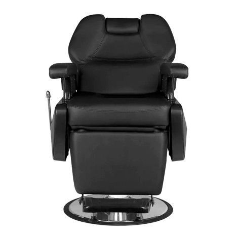 Hair System New York kappersstoel zwart met chroom — vooraanzicht