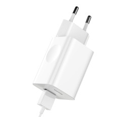 Tīkla lādētāja strāvas adapteris USB Quick Charge 3.0 White Cable