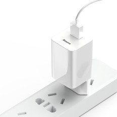 Tīkla lādētāja strāvas adapteris USB Quick Charge 3.0 White Cable