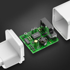 Tīkla lādētāja strāvas adapteris USB Quick Charge 3.0 White Cable