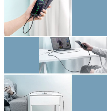 Kabeļu USB kabelis - USB-C 2A 2m melns