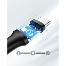 Kabeļu USB kabelis - USB-C 3A 3M melns