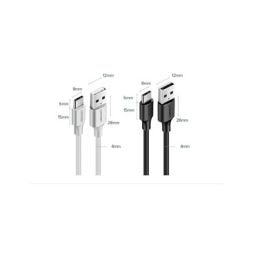 Kabeļu USB kabelis - USB-C 3A 3M melns