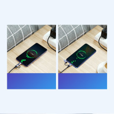 2in1 kabelwire in een sterke USB-lijm - Microurb + USB-C 1M 2.4A Zwart