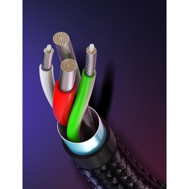2in1 kabelska žica v močnem USB lepilu - Microughb + USB-C1M 2.4A črna