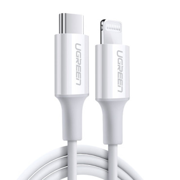 Kabeldraad voor iPhone MFI USB-C - Lightning 20W 3A 1M wit