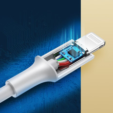 Fio de cabo para iPhone MFI USB-C - Lightning 20W 3A 1m Branco