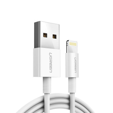Cable de cable para iPhone USB - Lightning MFI 1M 2.4A blanco