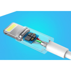 Cable de cable para iPhone USB - Lightning MFI 1M 2.4A blanco