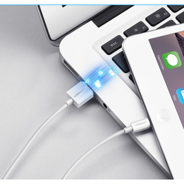 Cable de cable para iPhone USB - Lightning MFI 1M 2.4A blanco