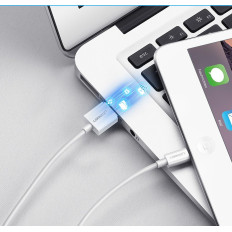 Cable de cable para iPhone USB - Lightning MFI 1M 2.4A blanco