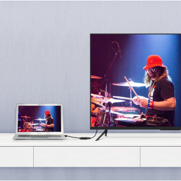 Adapteris vienvirziena adapteris ar displayport (vīrietis) uz HDMI (sieviete) 1080p 60Hz 12bit melns