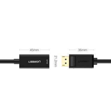 Adapter One-Way Adapter med DisplayPort (Man) på HDMI (Kvinna) 1080p 60Hz 12bit Svart
