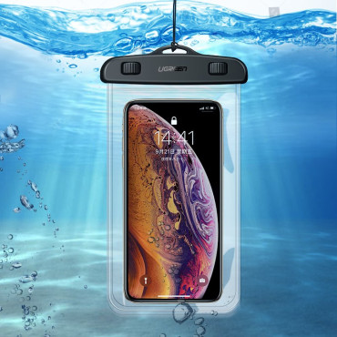 Bolsa de teléfono impermeable con una correa IPX8 de hasta 30 m negro