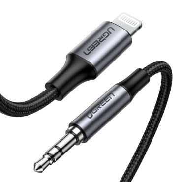 AUX AUD AUDIO για το iPhone MFI Lightning - 3,5 Mmmini Jack 1m γκρι