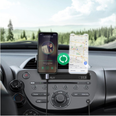 AUX-ljudkabel för iPhone MFI Lightning - 3,5 mmmini Jack 1m Grå