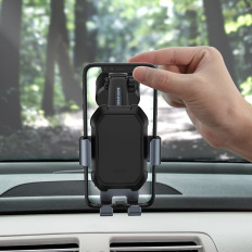 Autohalter für Teleskop-Teleskop-Schwerkraft auf der Fensterverteiler schwarz