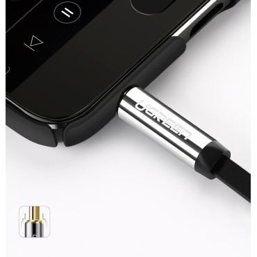 Câble câble aux aux ange auxiliaire 3.5mm minijack 0.5m noir