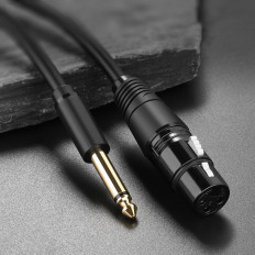 Garso kabelis. Mikrofonas. Xlr (moteris) 6.35mm Džekas (vyras) 5m