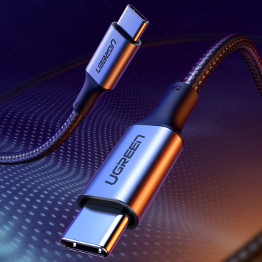 Kabeļu USB-C elektroenerģijas padeve 100W Quick Charge FCP 5A 3M Grey