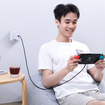 Kabeļu USB-C elektroenerģijas padeve 100W Quick Charge FCP 5A 3M Grey