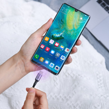 Kabeļu USB-C elektroenerģijas padeve 100W Quick Charge FCP 5A 3M Grey